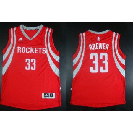 Revolution 30 Rockets #33 Corey Brewer Red Road Stitched NBA Jersey