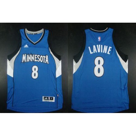 Timberwolves #8 Zach LaVine Blue Road Stitched NBA Jersey