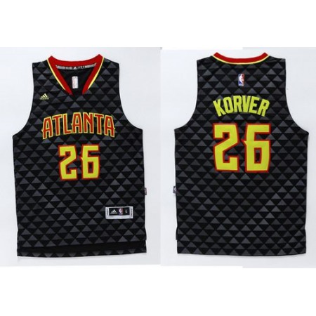 Hawks #26 Kyle Korver Black Swingman Stitched NBA Jersey