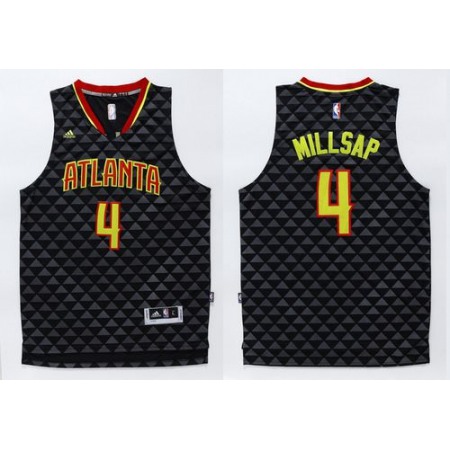 Hawks #4 Paul Millsap Black Swingman Stitched NBA Jersey