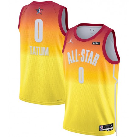 Men's 2023 All-Star #0 Jayson Tatum Orange Game Swingman Stitched Basketball Jersey