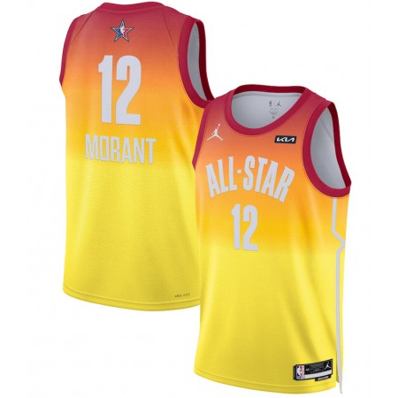 Men's 2023 All-Star #12 Ja Morant Orange Game Swingman Stitched Basketball Jersey