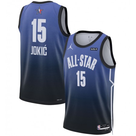 Men's 2023 All-Star #15 Nikola Jokic Blue Game Swingman Stitched Basketball Jersey
