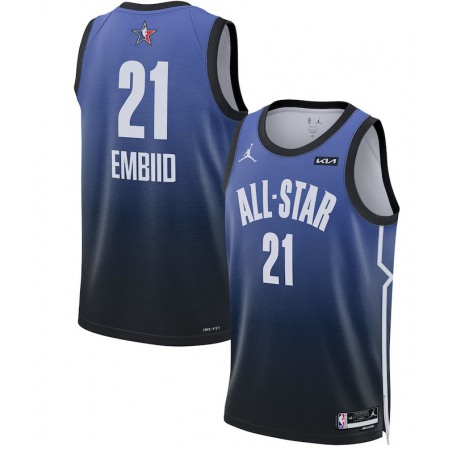 Men's 2023 All-Star #21 Joel Embiid Blue Game Swingman Stitched Basketball Jersey