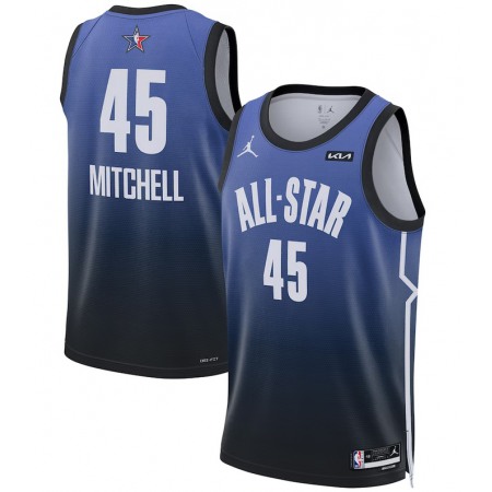 Men's 2023 All-Star #45 Donovan Mitchell Blue Game Swingman Stitched Basketball Jersey
