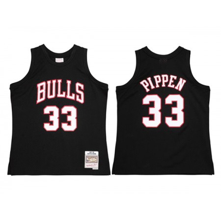 Men's Chicago Bulls #33 Scottie Pippen Black 97-98 Mitchell & Ness Swingman Stitched Jersey