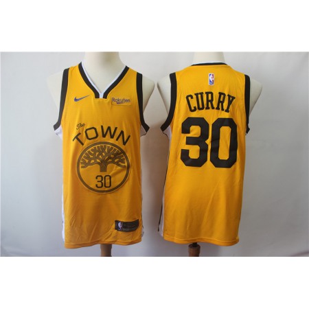 Men's Golden State Warriors #30 Stephen Curry Yellow 2019 Earned Edition Swingman Stitched NBA Jersey