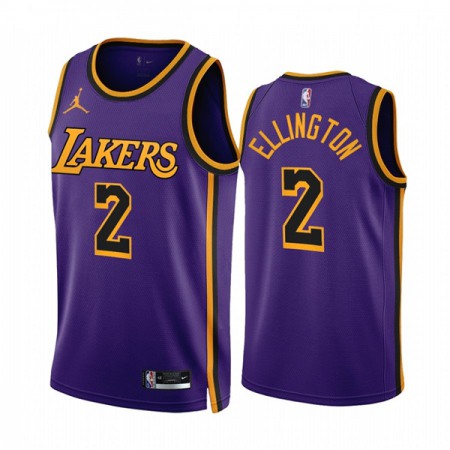 Men's Los Angeles Lakers #2 Wayne Ellington 2022/23 Purple Statement Edition Stitched Basketball Jersey