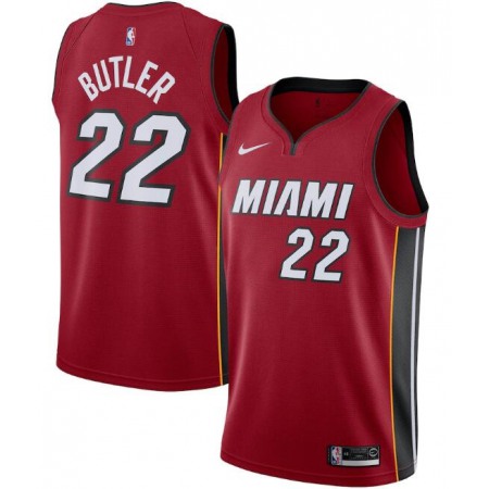 Men's Miami Heat #22 Jimmy Butler Red Statement Edition Swingman Stitched Jersey