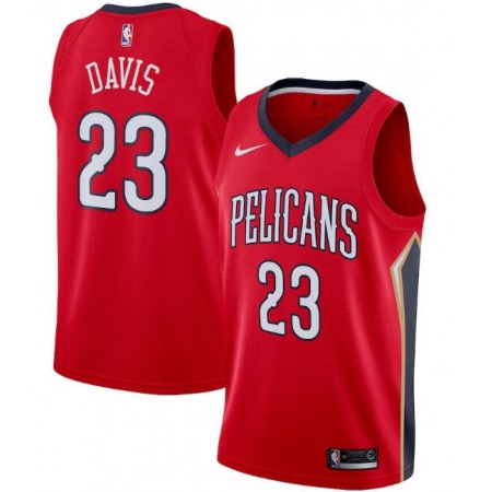 Men's New Orleans Pelicans #23 Anthony Davis Red Statement Edition Stitched Jersey