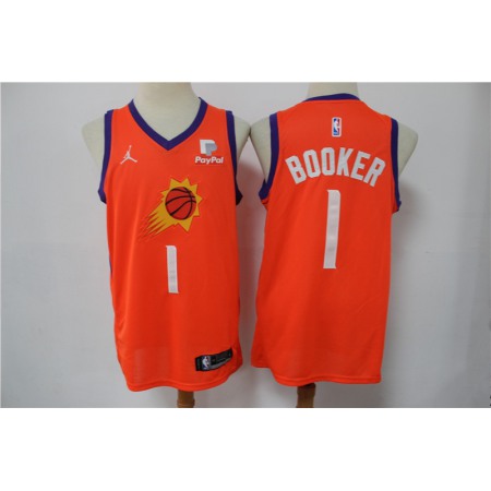 Men's Phoenix Suns #1 Devin Booker Orange Stitched Swingman Jersey