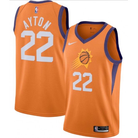 Men's Phoenix Suns #22 Deandre Ayton Orange Statement Edition Stitched Jersey