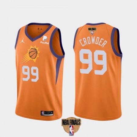 Men's Phoenix Suns #99 Jae Crowder 2021 Orange Statement Finals Basketball Swingman Stitched Jersey