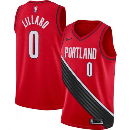 Men's Portland Trail Blazers #0 Damian Lillard Red Statement Edition Stitched Jersey