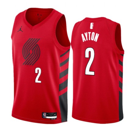 Men's Portland Trail Blazers #2 Deandre Ayton Red 2023 Statement Edition Stitched Basketball Jersey