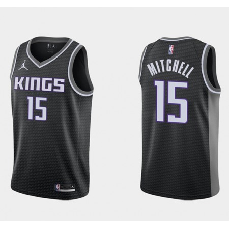 Men's Sacramento Kings #15 Davion Mitchell Swingman Black Statement Edition Stitched Jersey