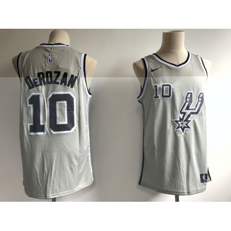 Men's San Antonio Spurs #10 DeMar DeRozan Gray NBA Swingman Stitched Jersey