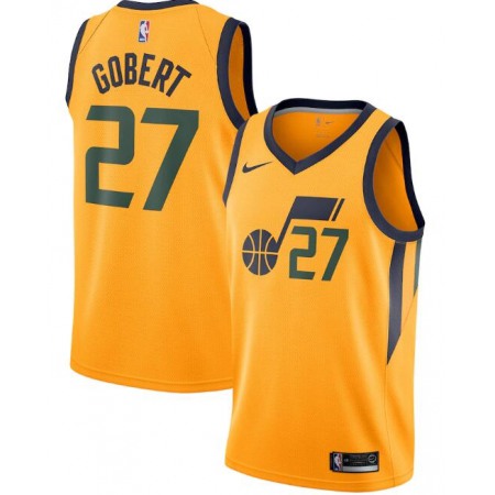 Men's Utah Jazz #27 Rudy Gobert Yellow Statement Edition Swingman Stitched Jersey
