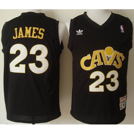 Cavaliers #23 LeBron James Black CAVS Throwback Stitched NBA Jersey