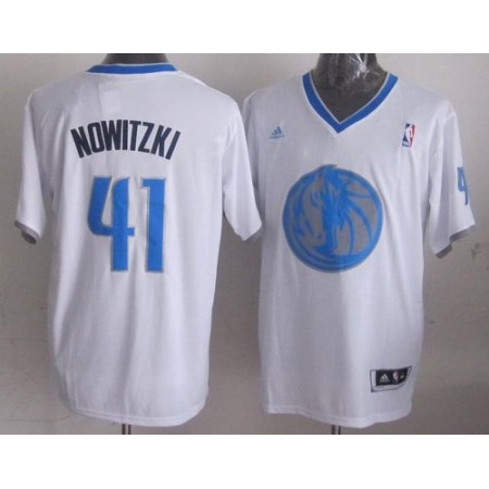 Mavericks #41 Dirk Nowitzki White 2013 Christmas Day Swingman Stitched NBA Jersey