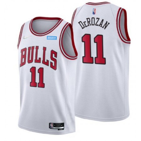Men's Chicago Bulls #11 DeMar DeRozan 75th Anniversary White Swingman Stitched Basketball Jersey