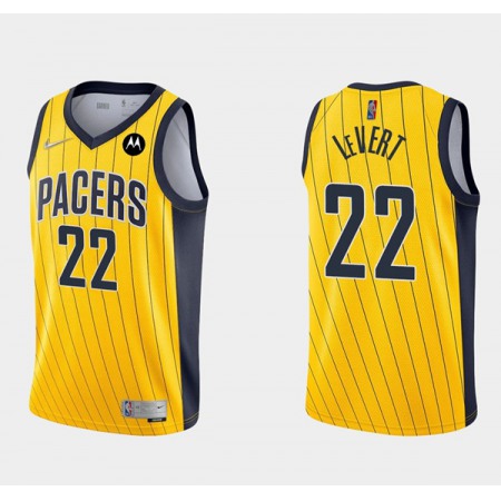 Men's Indiana Pacers #22 Caris LeVert Yellow Swingman Stitched Jersey