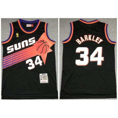 Men's Phoenix Suns #34 Charles Barkley Black 1992-93 Throwback Stitched Jersey