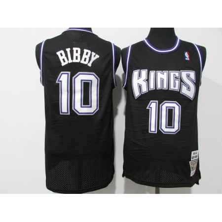Men's Sacramento Kings #10 Mike Bibby 2001-02 Black Throwback Stitched Jersey