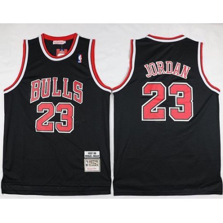 Mitchell And Ness Bulls #23 Michael Jordan Black Throwback Stitched NBA Jersey