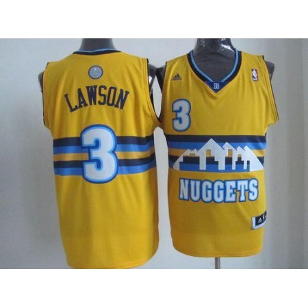 Nuggets #3 Ty Lawson Yellow Swingman Throwback Stitched NBA Jersey