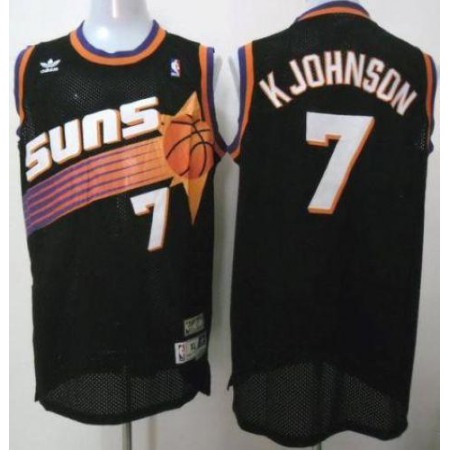 Suns #7 Kevin Johnson Black Throwback Stitched NBA Jersey