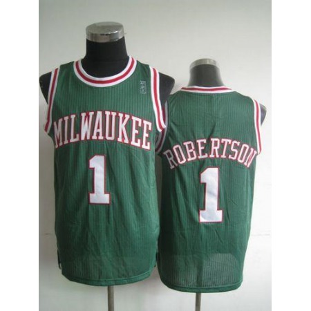 Bucks #1 Oscar Robertson Green Throwback Stitched NBA Jersey