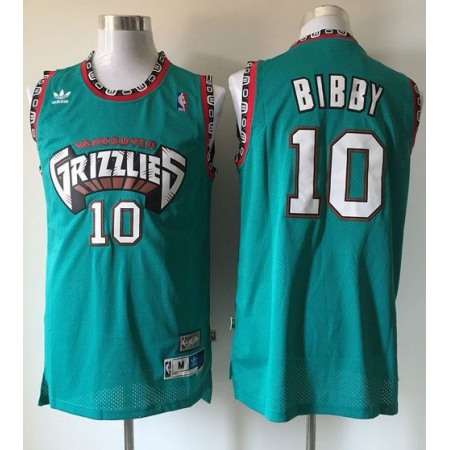 Grizzlies #10 Mike Bibby Green Throwback Stitched NBA Jersey