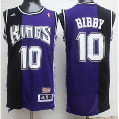 Kings #10 Mike Bibby Purple/Black Throwback Stitched NBA Jersey