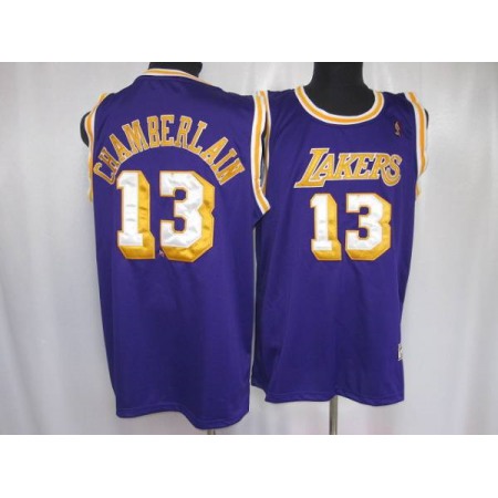 Lakers #13 Wilt Chamberlain Stitched Purple Throwback NBA Jersey