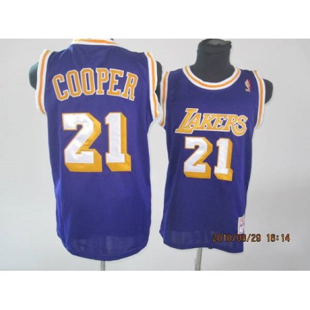 Lakers #21 Michael Cooper Stitched Purple Throwback NBA Jersey