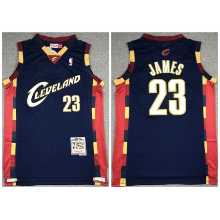 Men's Cleveland Cavaliers #23 LeBron James 2008-09 Navy Throwback Stitched Jersey