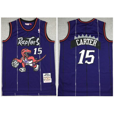 Men's Toronto Raptors #15 Vince Carter Purple Throwback Stitched Jersey