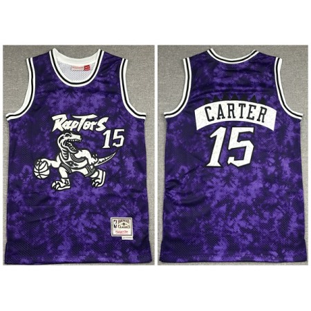 Men's Toronto Raptors #15 Vince Carter purple Throwback Stitched Jersey