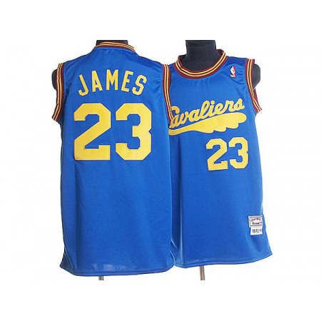 Mitchell and Ness Cavaliers #23 LeBron James Blue Throwback Stitched NBA Jersey