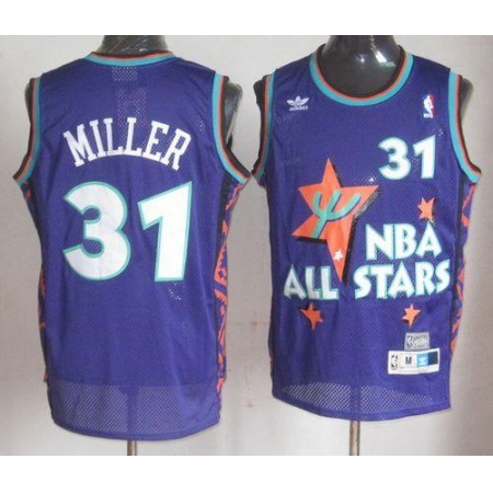 Pacers #31 Reggie Miller Purple 1995 All Star Throwback Stitched NBA Jersey