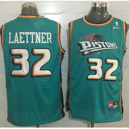 Pistons #32 Christian Laettner Green Nike Throwback Stitched NBA Jersey