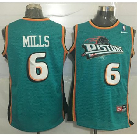 Pistons #6 Terry Mills Green Nike Throwback Stitched NBA Jersey