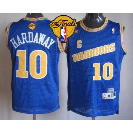 Warriors #10 Tim Hardaway Blue Throwback The Finals Patch Stitched NBA Jersey