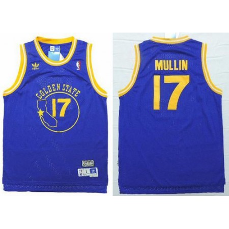 Warriors #17 Chris Mullin Blue New Throwback Stitched NBA Jersey