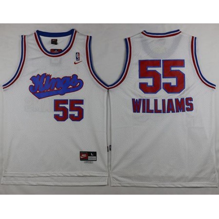 Kings #55 Jason Williams White New Throwback Stitched NBA Jersey