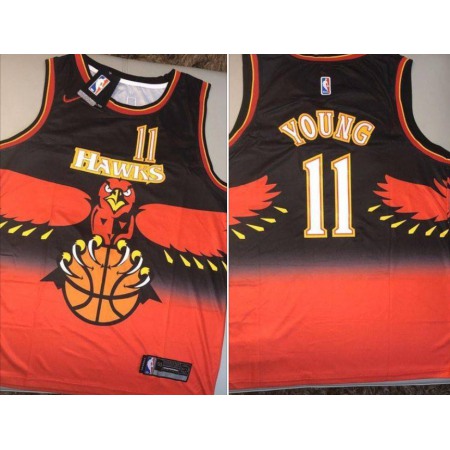 Men's Atlanta Hawks #11 Trae Young Red Throwback Stitched Jersey