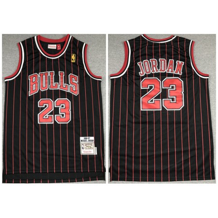 Men's Chicago Bulls #23 Michael Jordan 1996-1997 Black&Red Throwback Stitched Jersey