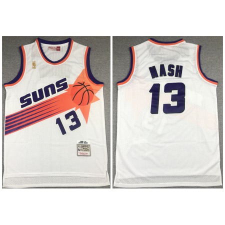 Men's Phoenix Suns #13 Steve Nash White 1996-97 Throwback Stitched Jersey
