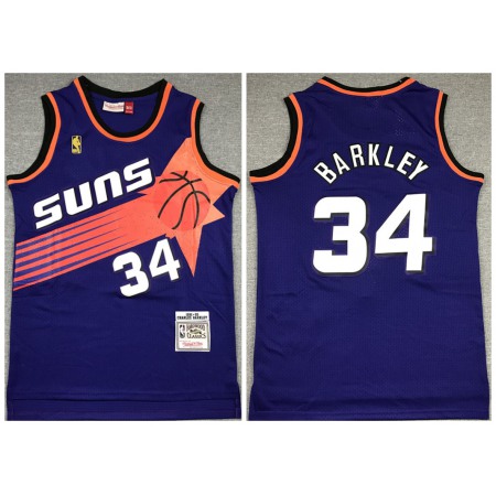 Men's Phoenix Suns #34 Charles Barkley Purple 1992-93 Throwback Stitched Jersey